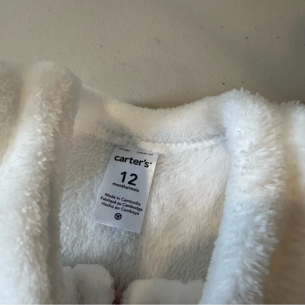 Carter's White Faux Fur Vest 12 Months